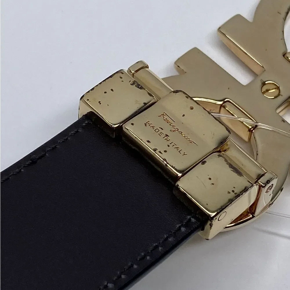Ferragamo Reversible Adjustable Double-Gancini Leather Belt size 46 - Picture 8 of 8
